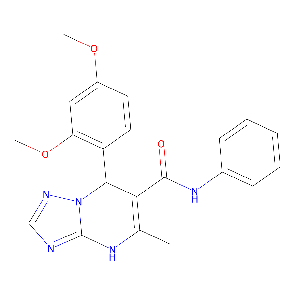 7-(2,4-dimethoxyphenyl)-5-methyl-N-phenyl-4,7-dihydro-[1,2,4]triazolo[1,5-a]pyrimidine-6-carboxamide molecular structure, CAS 537003-04-6