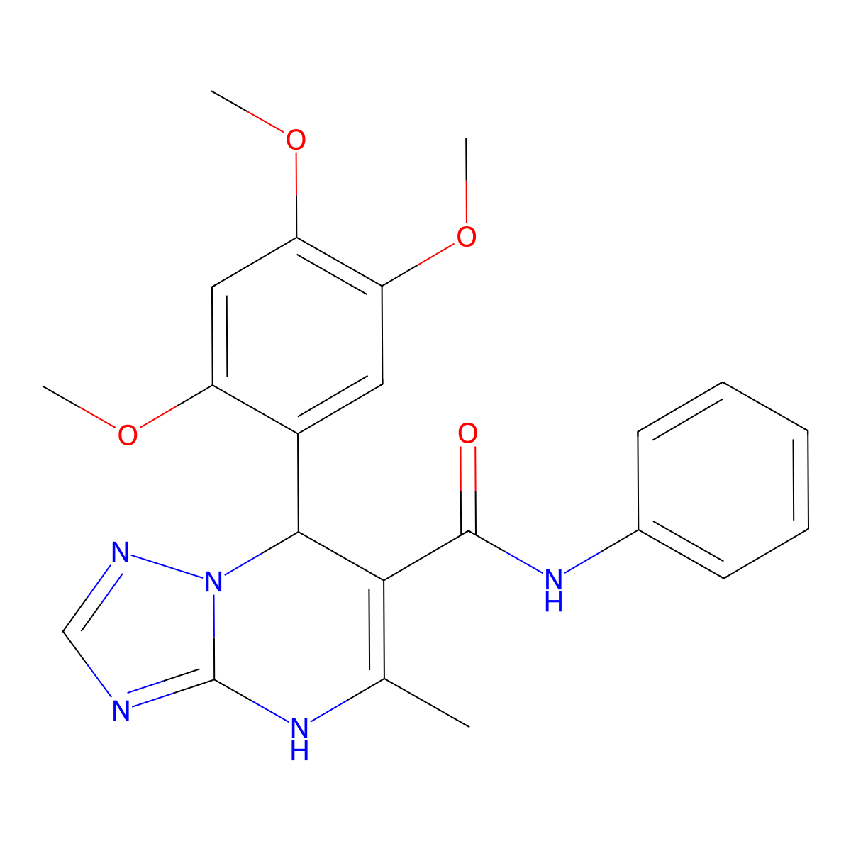 5-methyl-N-phenyl-7-(2,4,5-trimethoxyphenyl)-4,7-dihydro[1,2,4]triazolo[1,5-a]pyrimidine-6-carboxamide molecular structure, CAS 537003-38-6