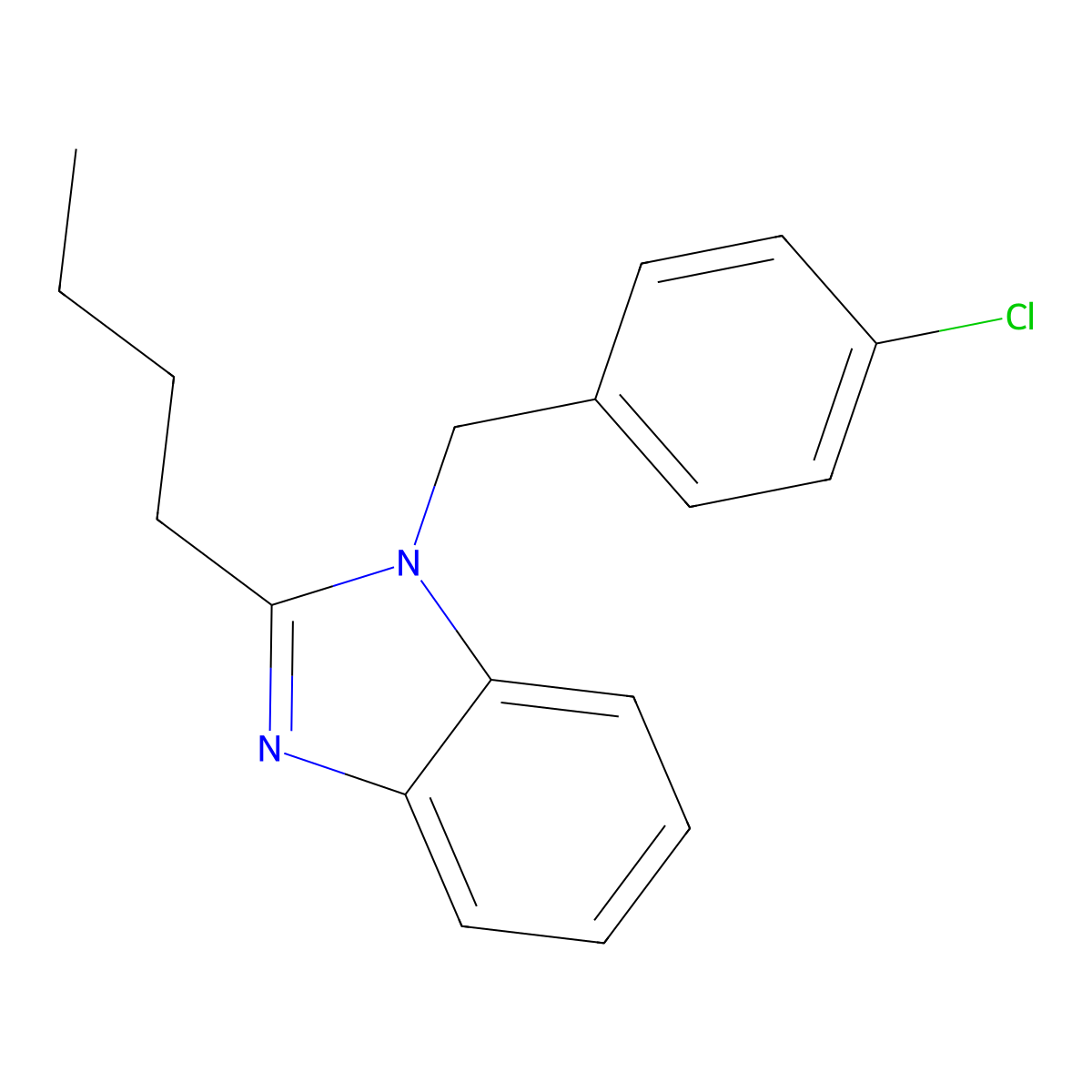2-Butyl-1-[(4-chlorophenyl)methyl]benzimidazole molecular structure, CAS 537009-04-4