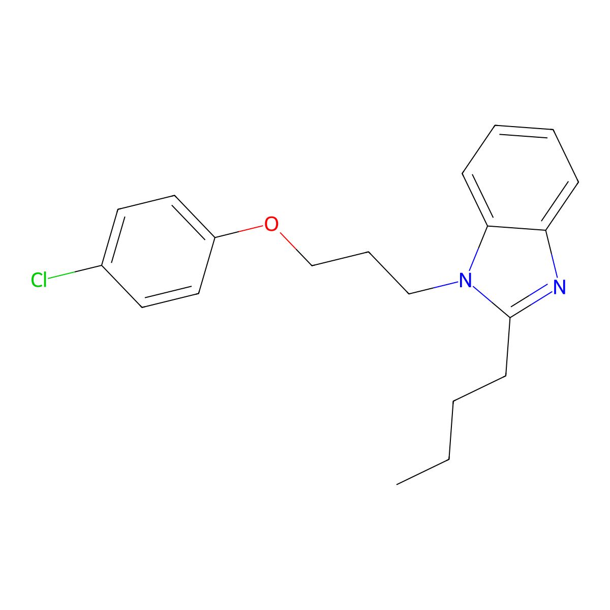 2-Butyl-1-[3-(4-chlorophenoxy)propyl]benzimidazole molecular structure, CAS 537009-05-5