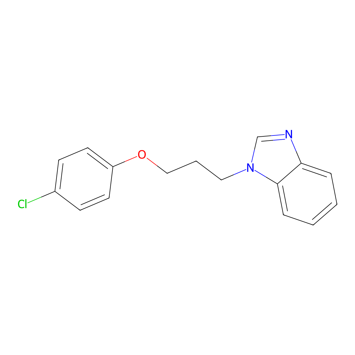 1-[3-(4-chlorophenoxy)propyl]-1H-1,3-benzodiazole molecular structure, CAS 537009-08-8