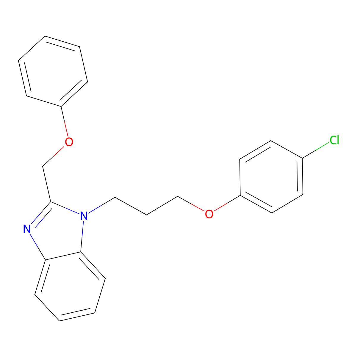 1-[3-(4-Chlorophenoxy)propyl]-2-(phenoxymethyl)benzimidazole molecular structure, CAS 537009-17-9