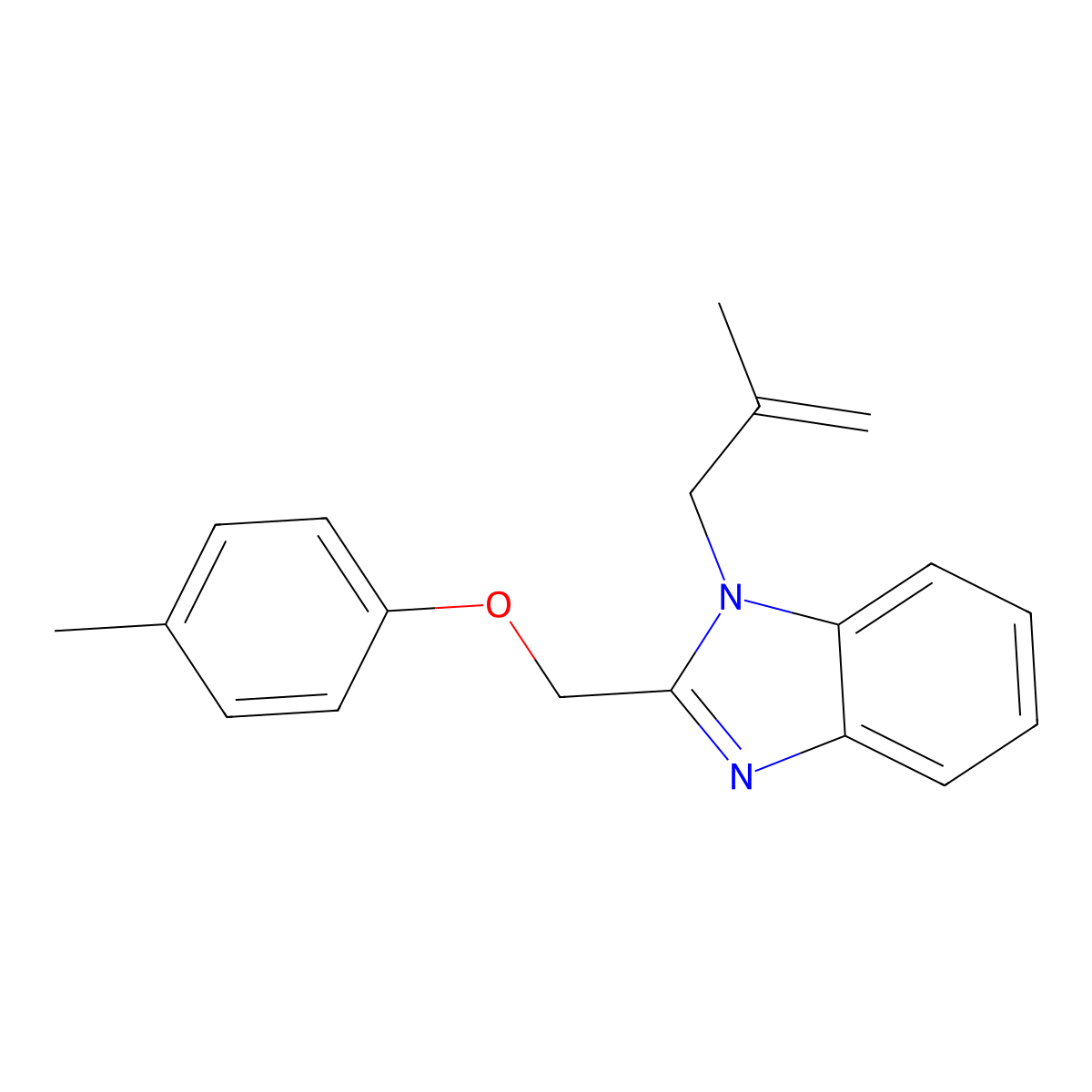 1-(2-methylallyl)-2-((p-tolyloxy)methyl)-1H-benzo[d]imidazole molecular structure, CAS 537009-22-6