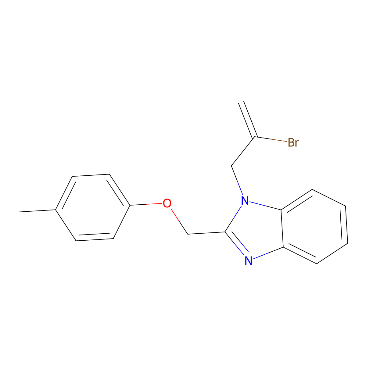 1-(2-Bromoprop-2-enyl)-2-[(4-methylphenoxy)methyl]benzimidazole molecular structure, CAS 537009-23-7