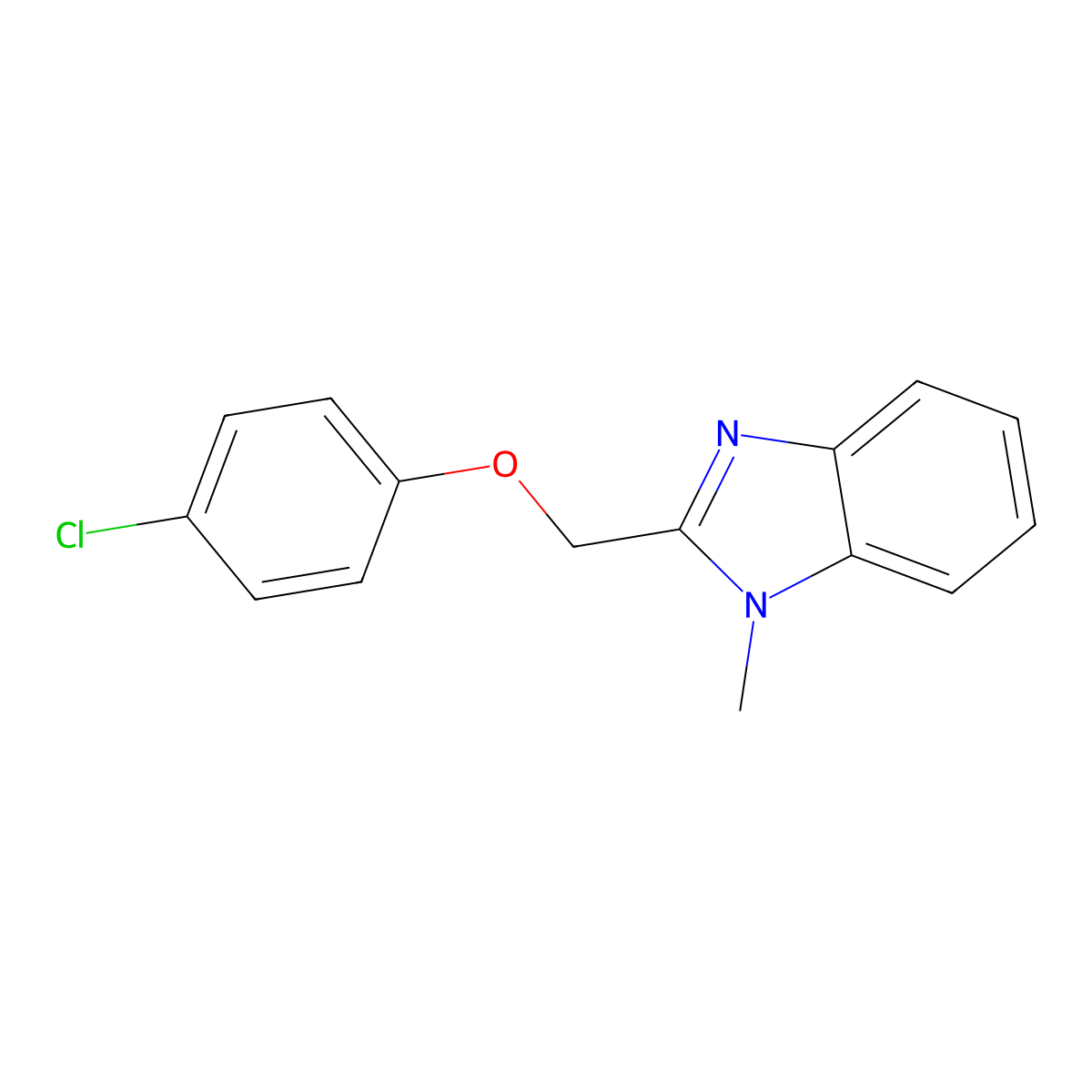 2-[(4-Chlorophenoxy)methyl]-1-methylbenzimidazole molecular structure, CAS 537009-34-0