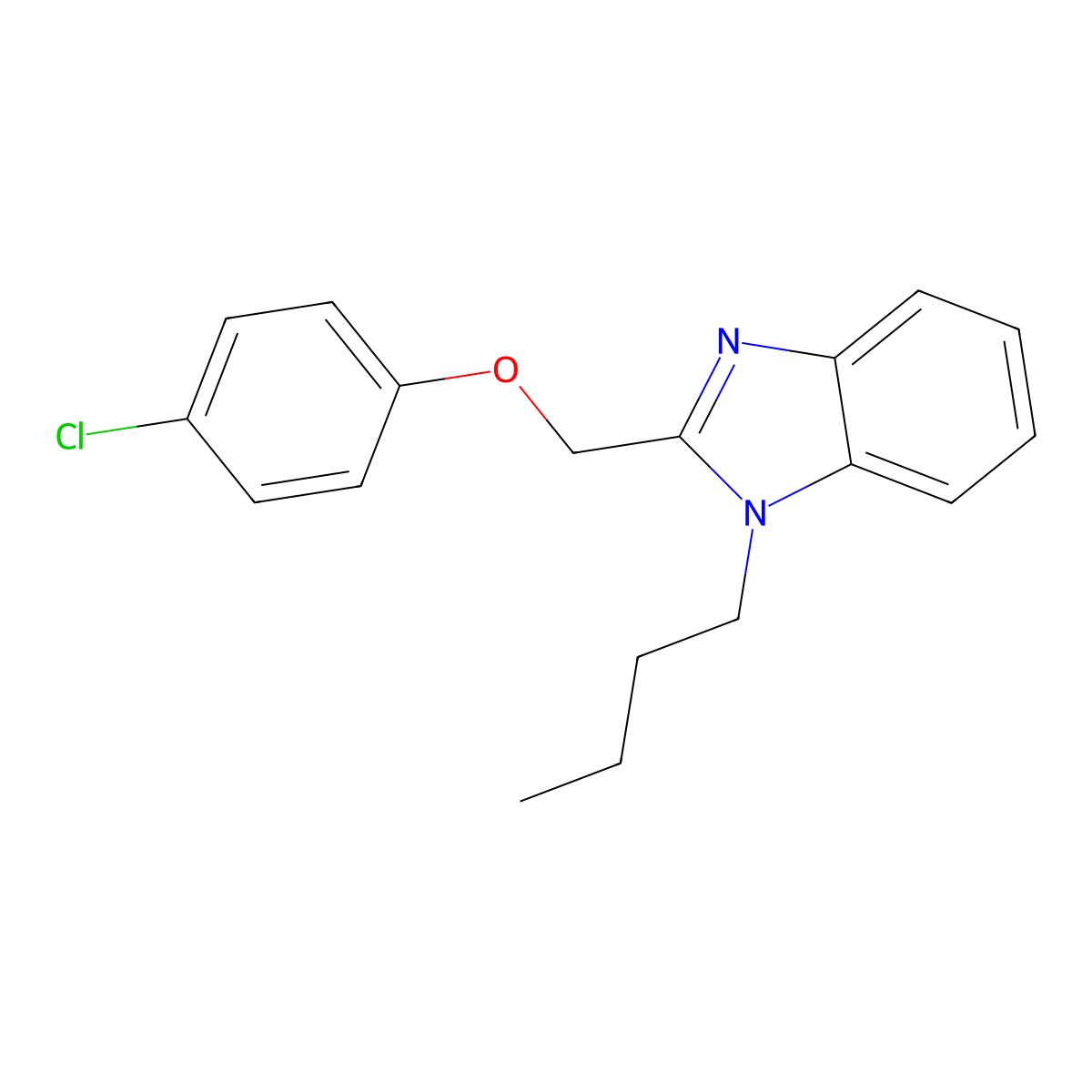 1-Butyl-2-[(4-chlorophenoxy)methyl]benzimidazole molecular structure, CAS 537009-43-1