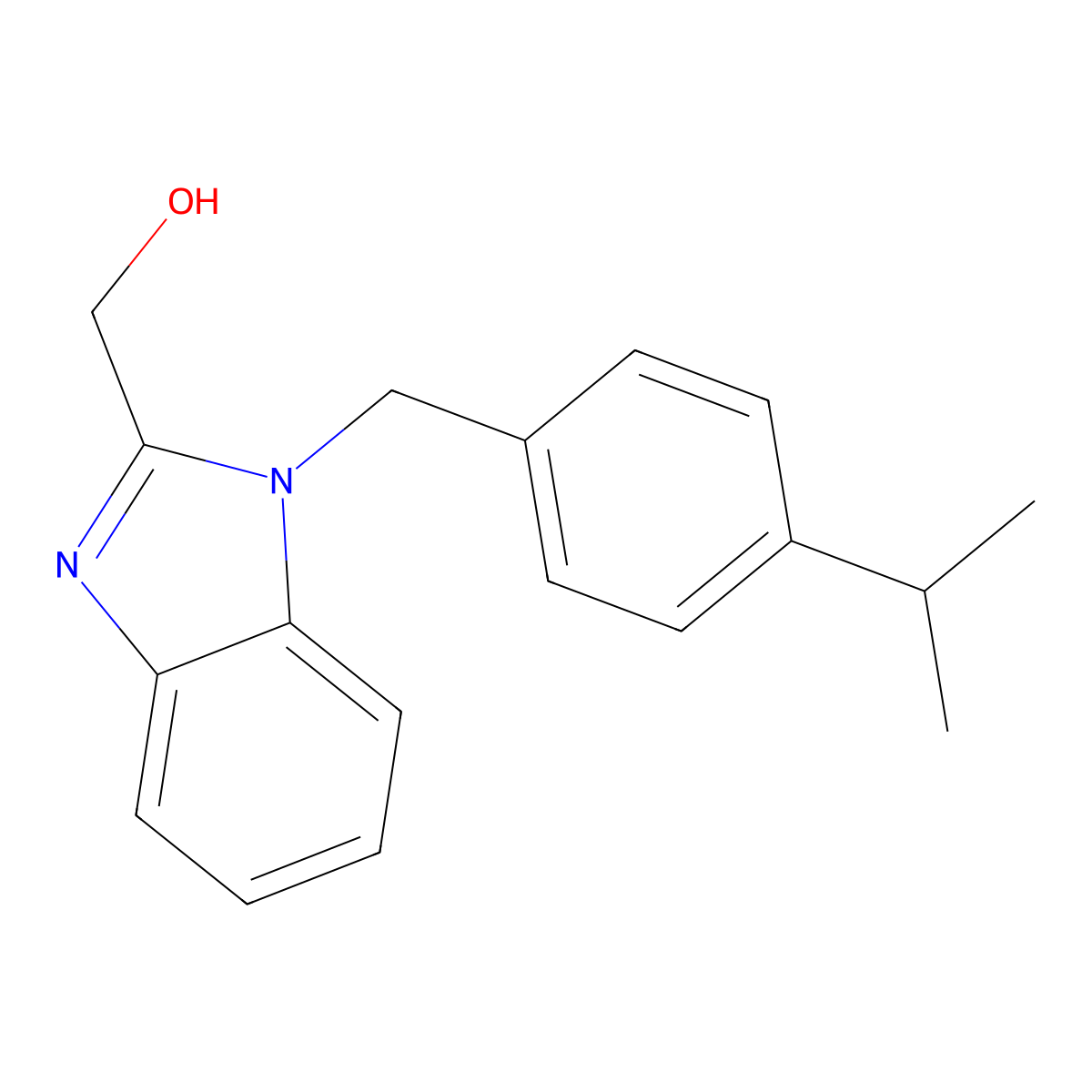 (1-(4-isopropylbenzyl)-1H-benzo[d]imidazol-2-yl)methanol molecular structure, CAS 537009-70-4
