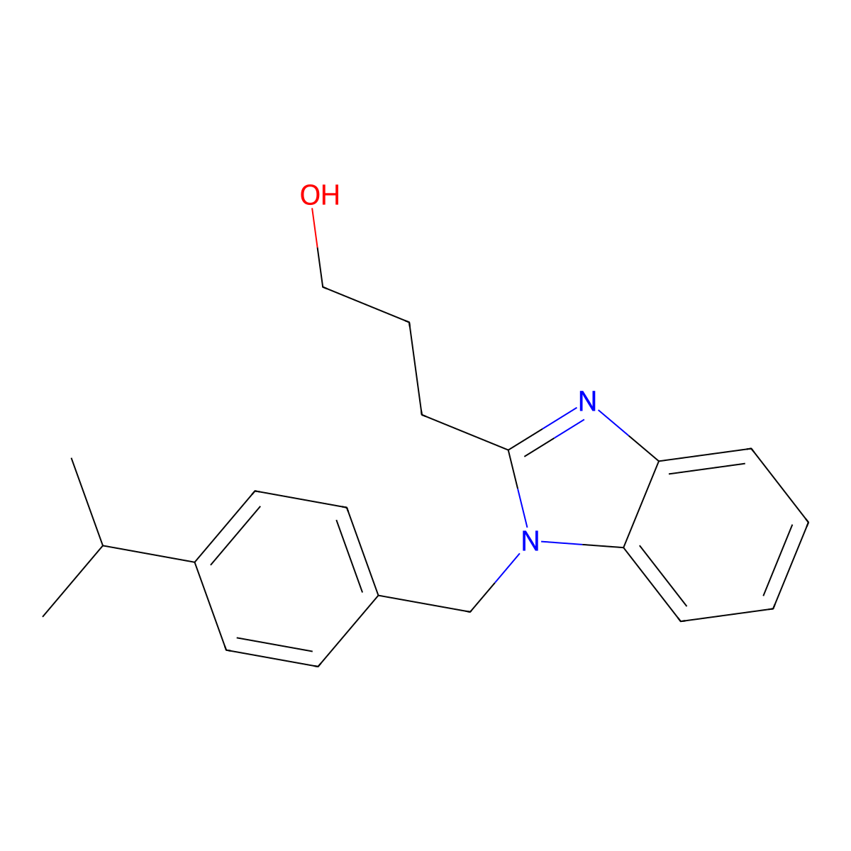 3-(1-(4-isopropylbenzyl)-1H-benzo[d]imidazol-2-yl)propan-1-ol molecular structure, CAS 537009-71-5