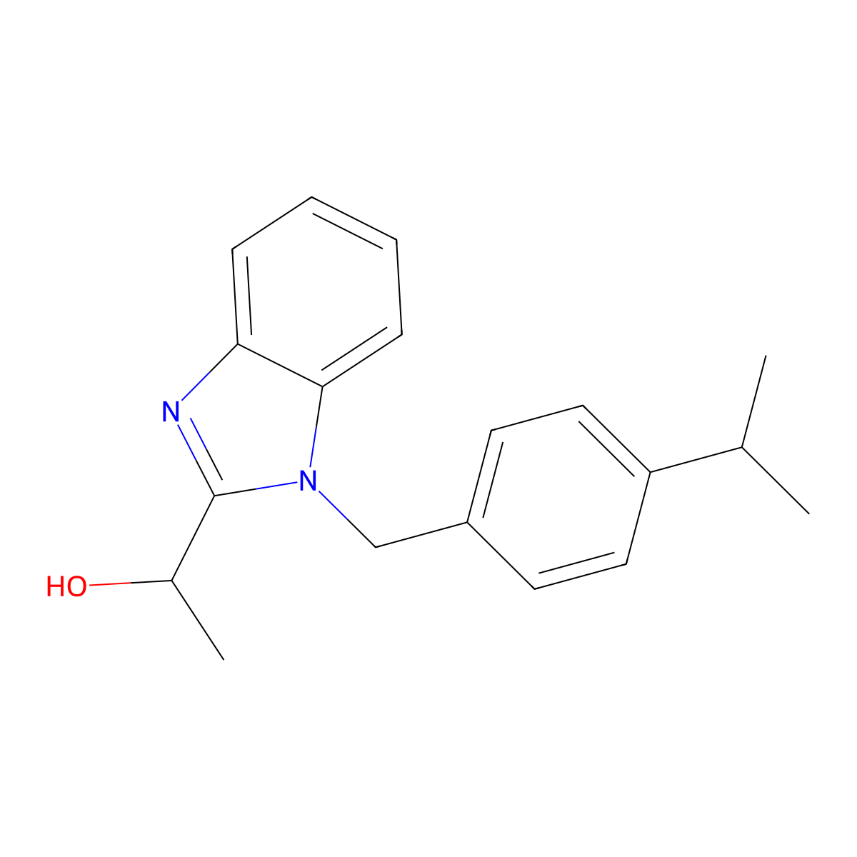 1-(1-(4-isopropylbenzyl)-1H-benzo[d]imidazol-2-yl)ethanol molecular structure, CAS 537009-73-7