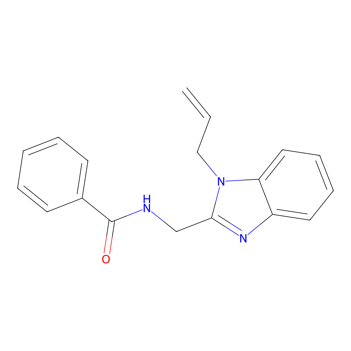 N-[(1-prop-2-enylbenzimidazol-2-yl)methyl]benzamide molecular structure, CAS 537009-76-0