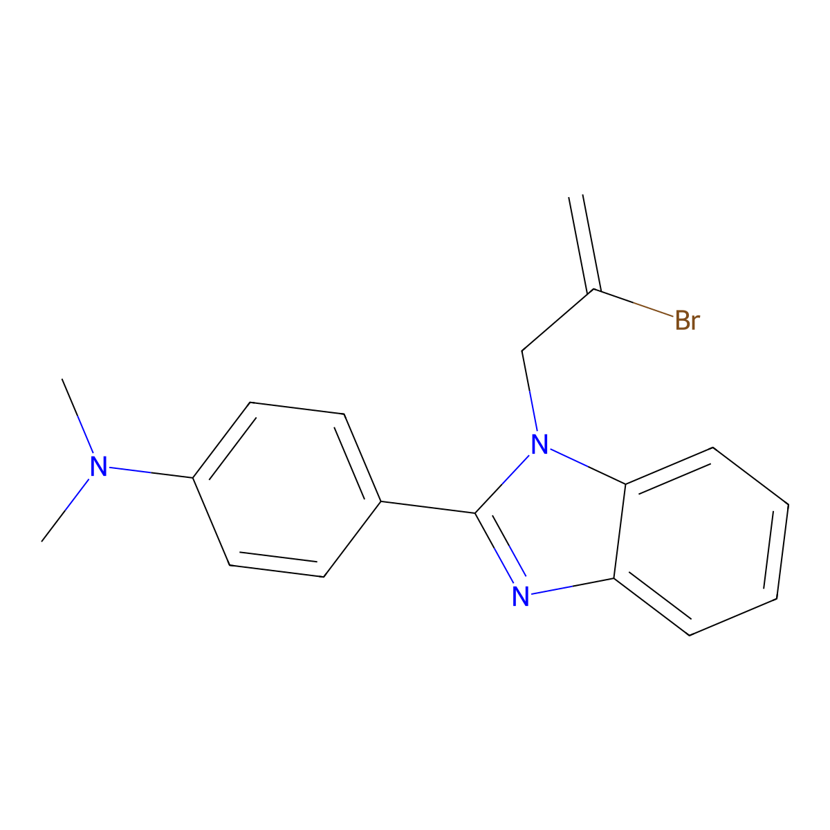4-[1-(2-bromoprop-2-enyl)benzimidazol-2-yl]-N,N-dimethylaniline molecular structure, CAS 537009-77-1