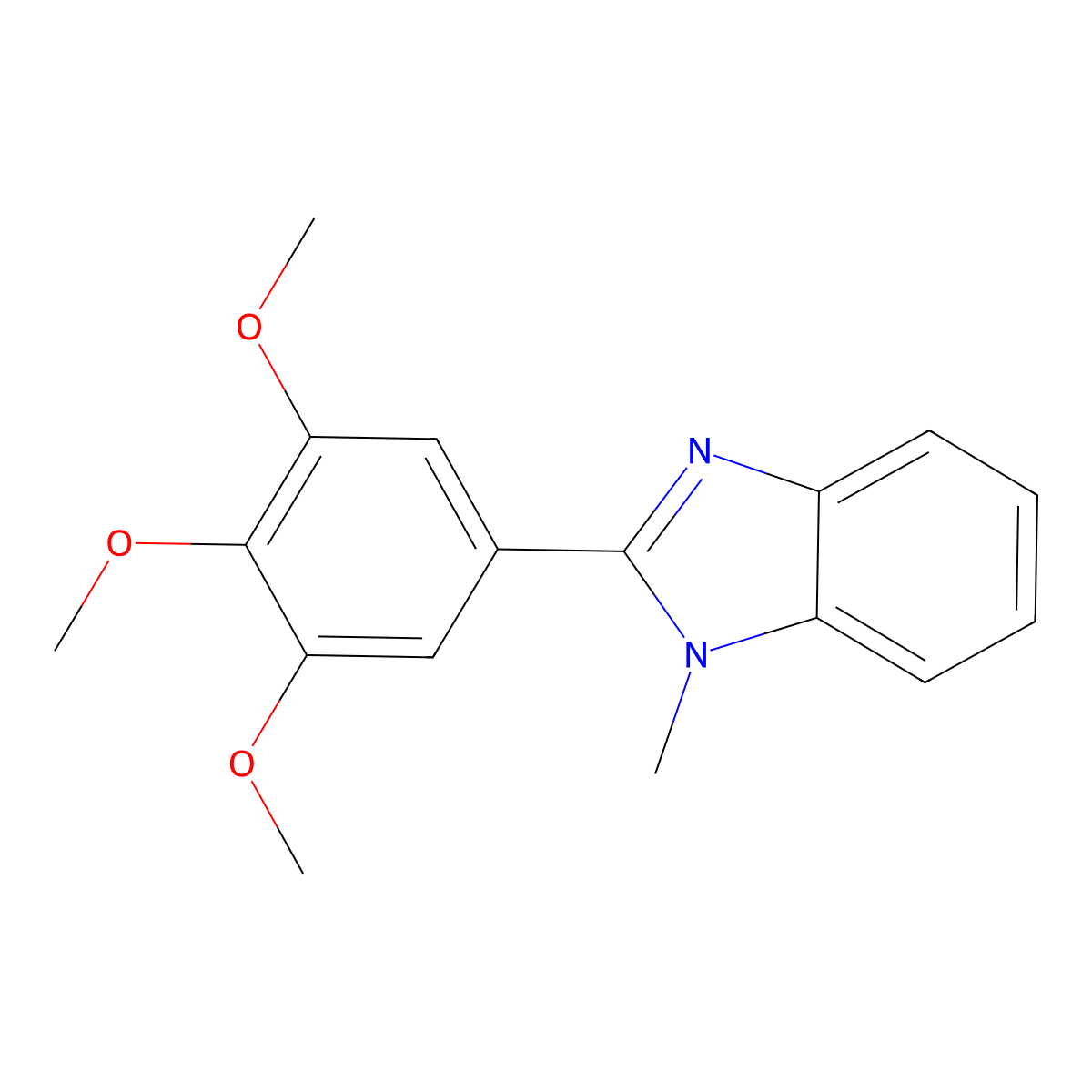 1-methyl-2-(3,4,5-trimethoxyphenyl)-1H-benzo[d]imidazole molecular structure, CAS 537009-81-7