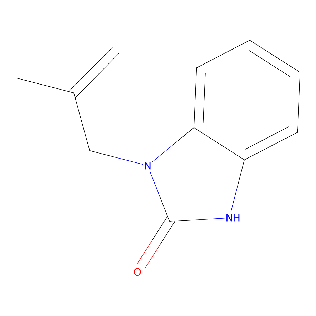 1-(2-methylprop-2-en-1-yl)-1,3-dihydro-2H-benzimidazol-2-one molecular structure, CAS 537009-83-9