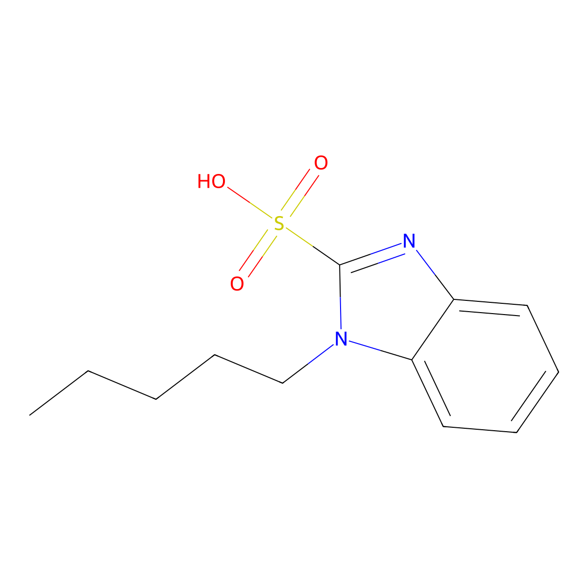 1-pentyl-1H-benzimidazole-2-sulfonic acid molecular structure, CAS 537009-98-6