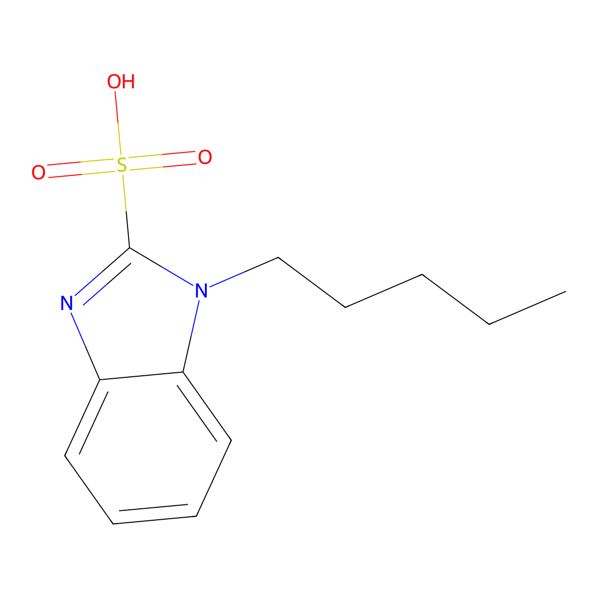 1-pentyl-1H-benzimidazole-2-sulfonic acid molecular structure, CAS 537009-98-6