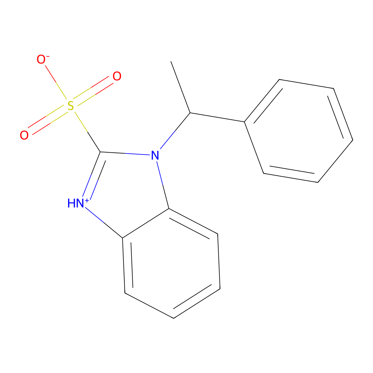 1-(1-phenylethyl)-1H-benzo[d]imidazole-2-sulfonic acid molecular structure, CAS 537010-02-9