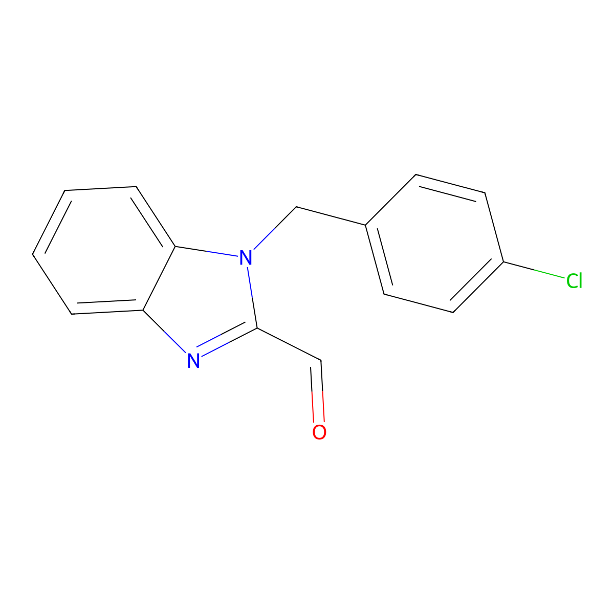1-(4-chlorobenzyl)-1H-benzimidazole-2-carbaldehyde molecular structure, CAS 537010-34-7