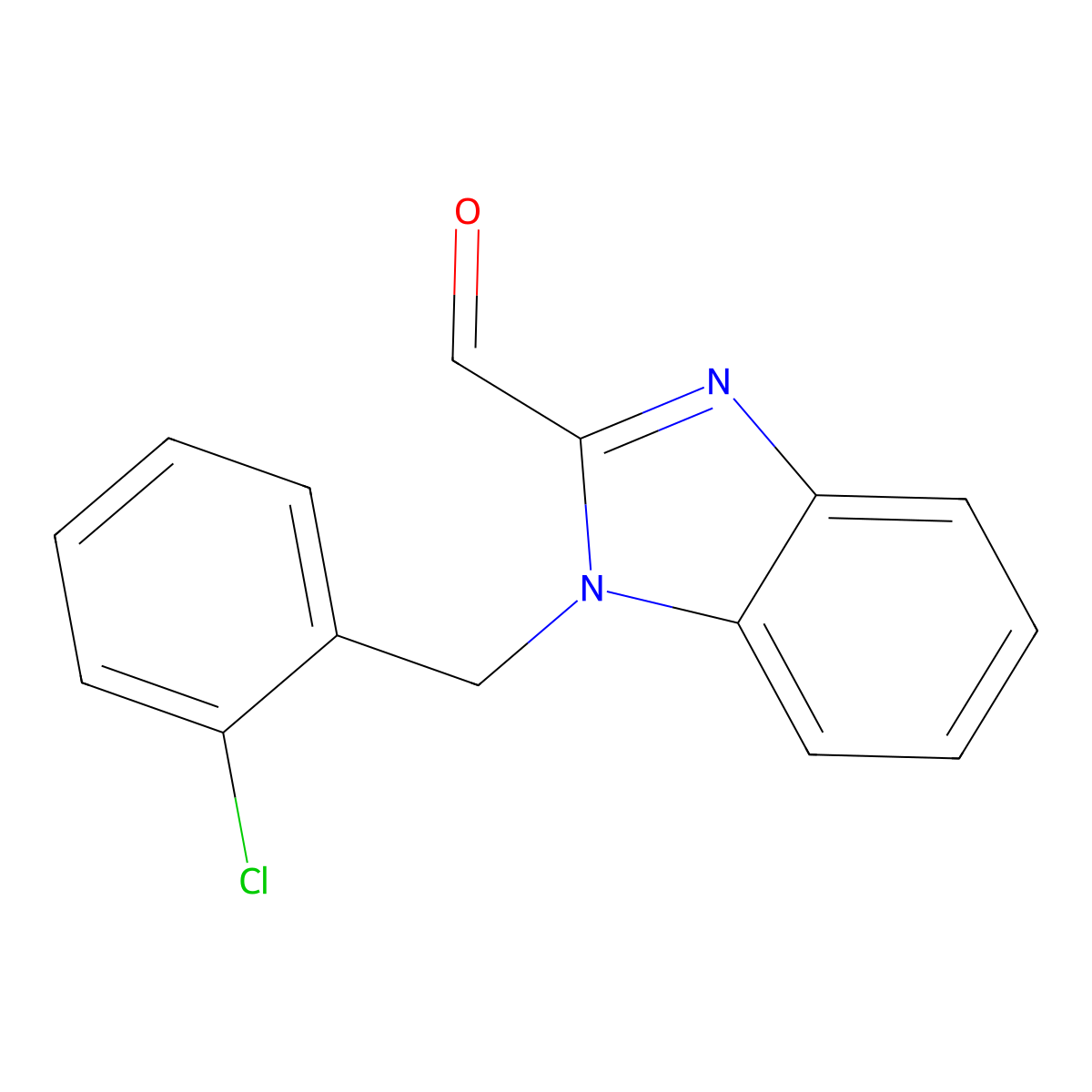 1-(2-Chlorobenzyl)-1H-benzimidazole-2-carbaldehyde molecular structure, CAS 537010-38-1