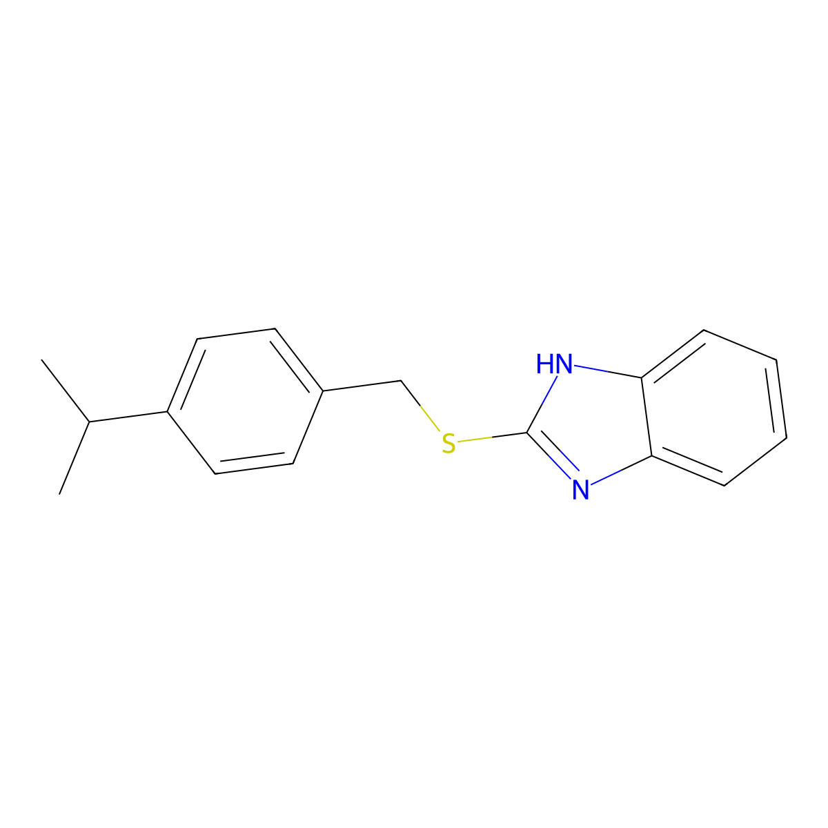 2-[(4-propan-2-ylphenyl)methylsulfanyl]-1H-benzimidazole molecular structure, CAS 537010-50-7