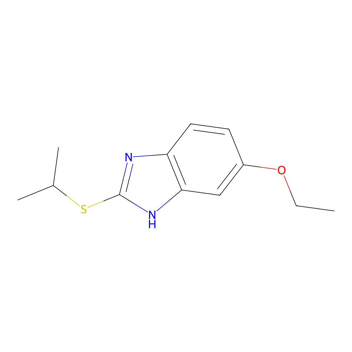 5-ethoxy-2-(propan-2-ylsulfanyl)-1H-benzimidazole molecular structure, CAS 537010-56-3