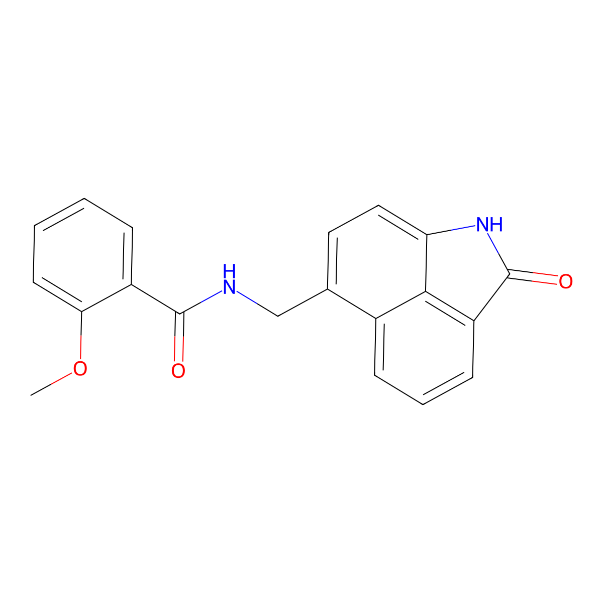 2-methoxy-N-[(2-oxo-1,2-dihydrobenzo[cd]indol-6-yl)methyl]benzamide molecular structure, CAS 537012-14-9