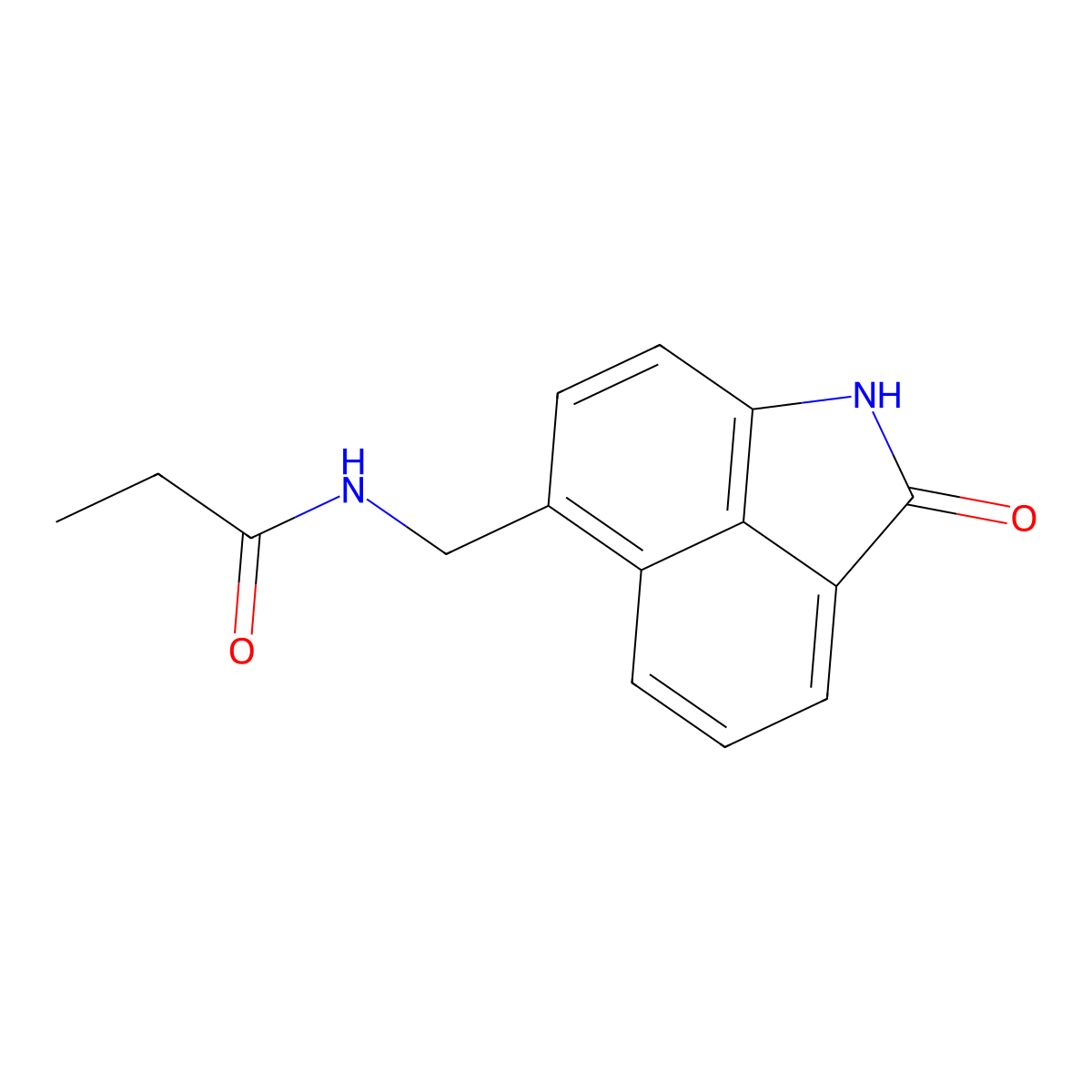 N-({3-oxo-2-azatricyclo[6.3.1.0^{4,12}]dodeca-1(12),4,6,8,10-pentaen-9-yl}methyl)propanamide molecular structure, CAS 537012-16-1