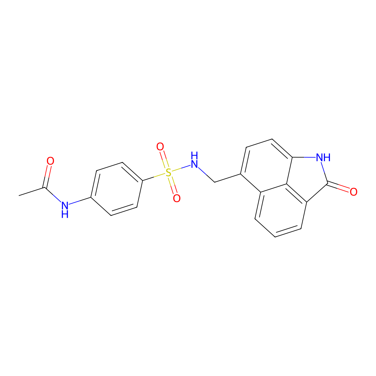 N-(4-{[(2-oxo-1,2-dihydrobenzo[cd]indol-6-yl)methyl]sulfamoyl}phenyl)acetamide molecular structure, CAS 537012-19-4