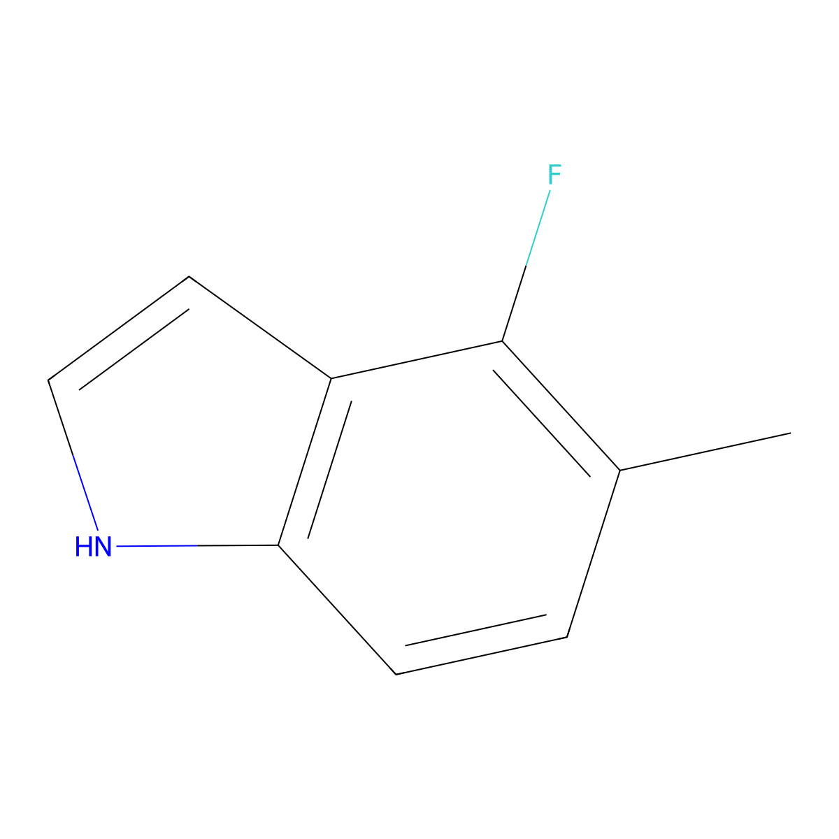 4-fluoro-5-methyl-1H-indole molecular structure, CAS 537013-49-3
