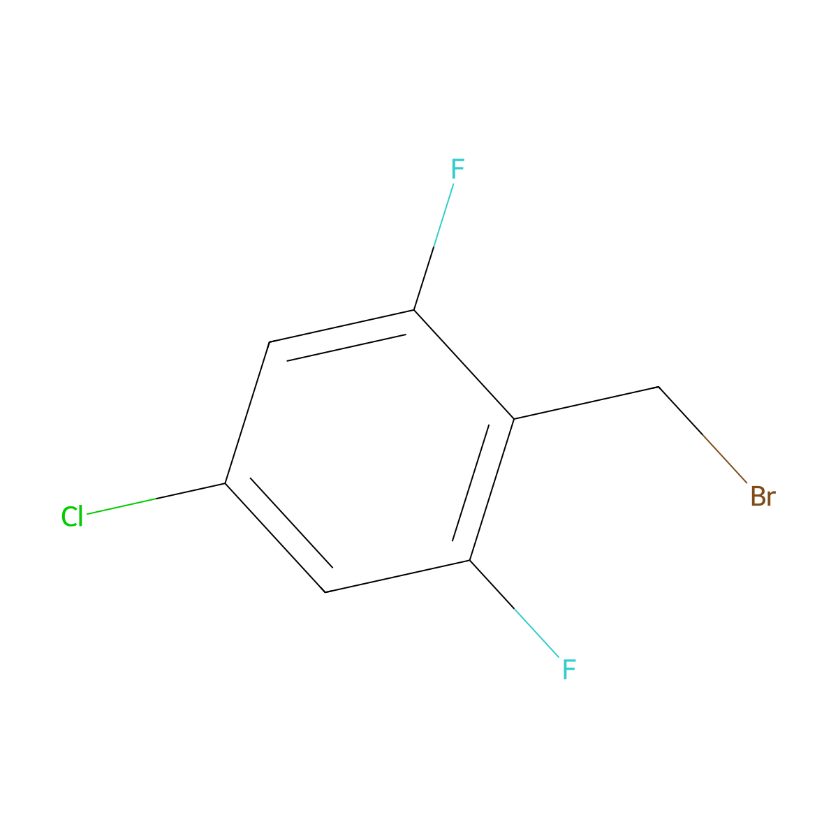 4-Chloro-2,6-difluorobenzyl bromide molecular structure, CAS 537013-52-8