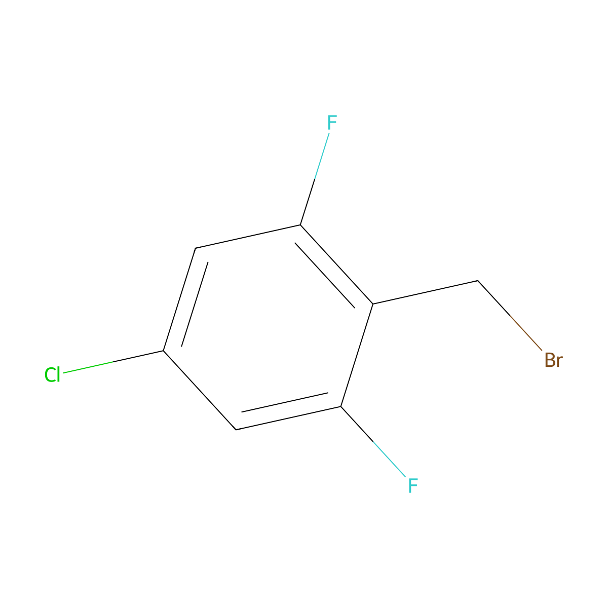 4-Chloro-2,6-difluorobenzyl bromide molecular structure, CAS 537013-52-8