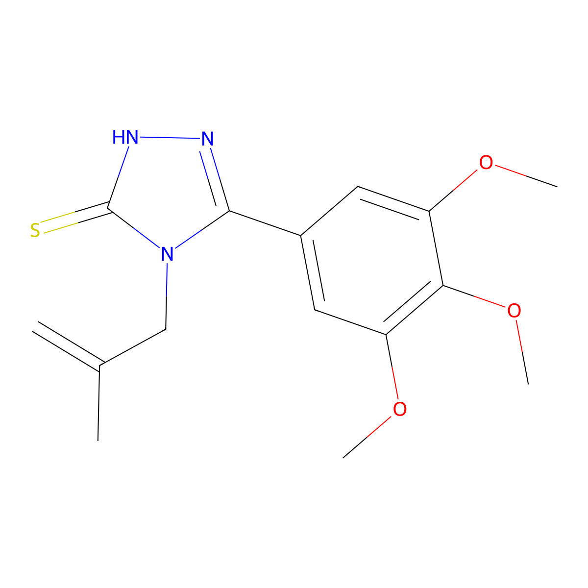 4-(2-methylprop-2-en-1-yl)-5-(3,4,5-trimethoxyphenyl)-4H-1,2,4-triazole-3-thiol molecular structure, CAS 537016-35-6