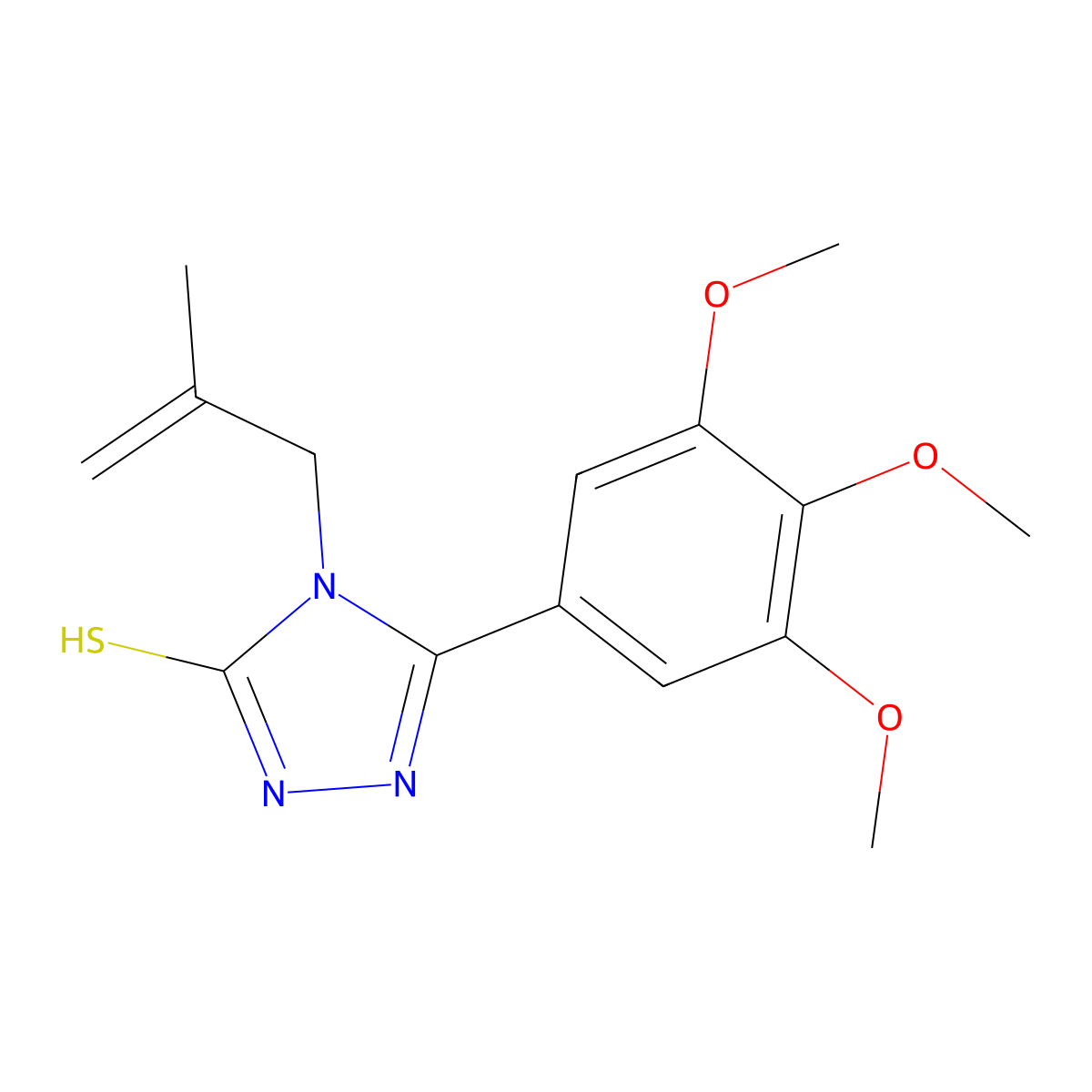 4-(2-methylprop-2-en-1-yl)-5-(3,4,5-trimethoxyphenyl)-4H-1,2,4-triazole-3-thiol molecular structure, CAS 537016-35-6
