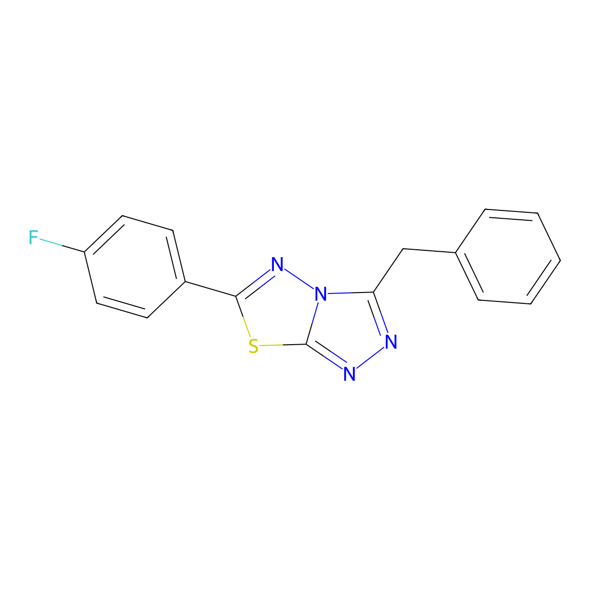3-Benzyl-6-(4-fluorophenyl)-[1,2,4]triazolo[3,4-b][1,3,4]thiadiazole molecular structure, CAS 537016-72-1