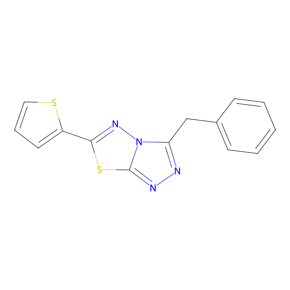 3-Benzyl-6-(2-thienyl)[1,2,4]triazolo[3,4-b][1,3,4]thiadiazole molecular structure, CAS 537016-76-5