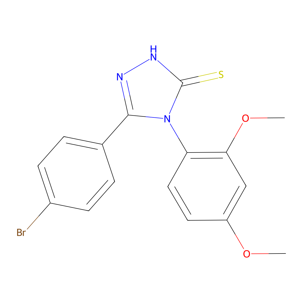 5-(4-bromophenyl)-4-(2,4-dimethoxyphenyl)-4H-1,2,4-triazole-3-thiol molecular structure, CAS 537016-96-9
