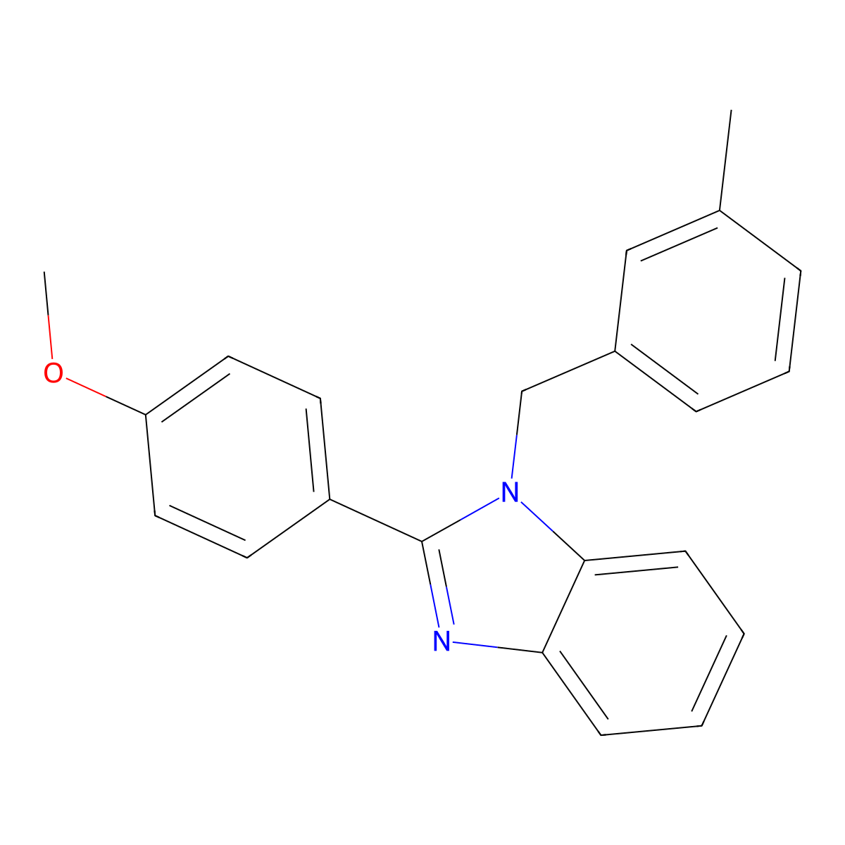 2-(4-Methoxyphenyl)-1-[(3-methylphenyl)methyl]benzimidazole molecular structure, CAS 537018-16-9