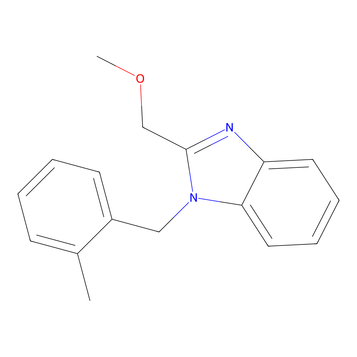 2-(Methoxymethyl)-1-[(2-methylphenyl)methyl]benzimidazole molecular structure, CAS 537018-23-8