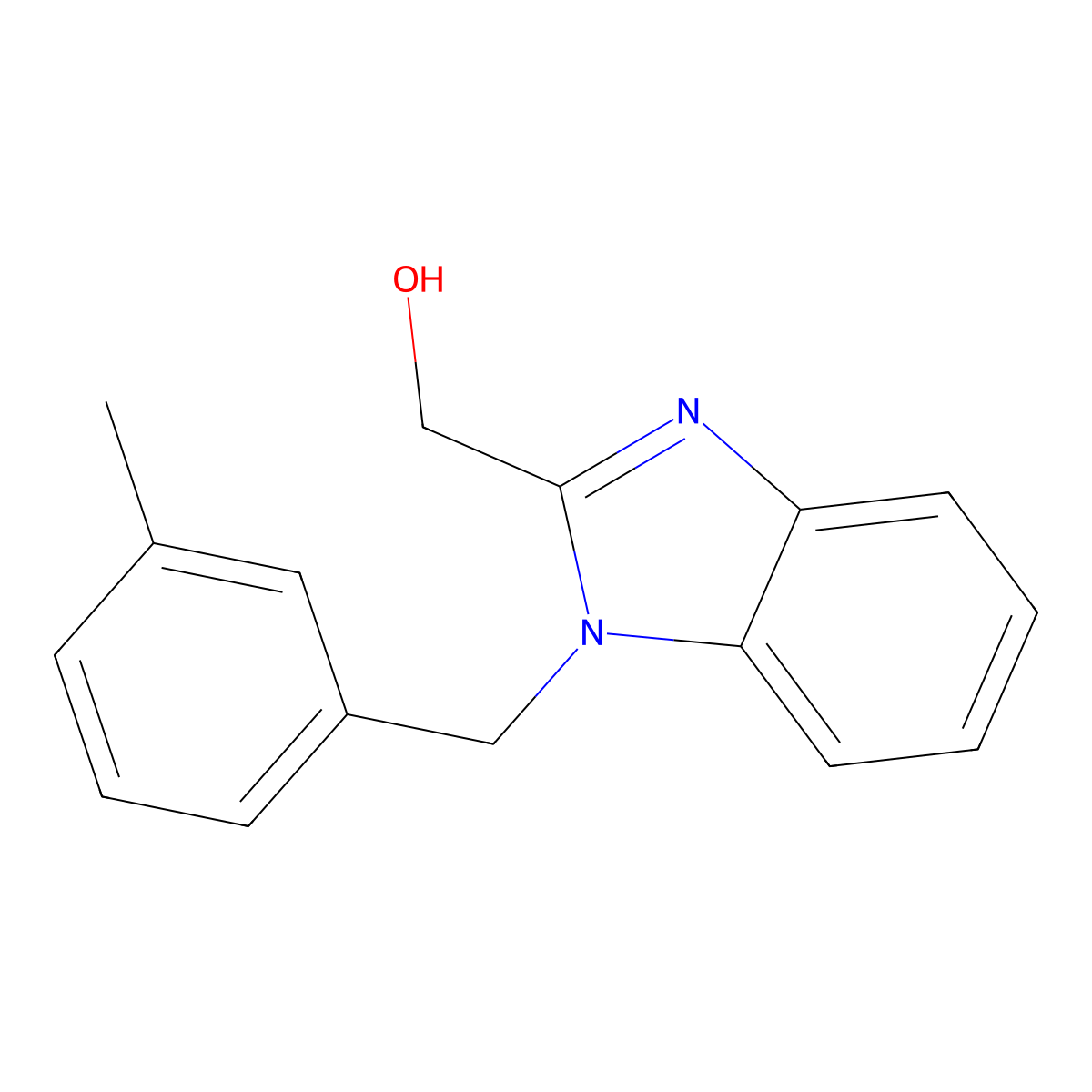 [1-(3-methylbenzyl)-1H-benzimidazol-2-yl]methanol molecular structure, CAS 537018-30-7