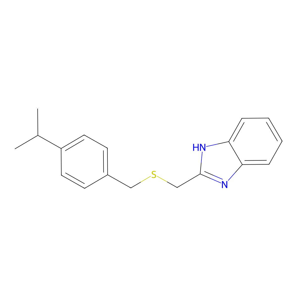 2-[(4-propan-2-ylphenyl)methylsulfanylmethyl]-1H-benzimidazole molecular structure, CAS 537018-34-1