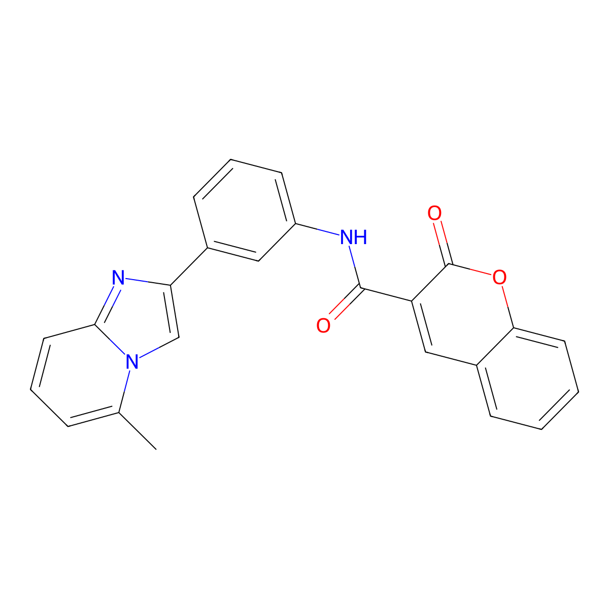 N-[3-(5-methylimidazo[1,2-a]pyridin-2-yl)phenyl]-2-oxochromene-3-carboxamide molecular structure, CAS 537018-54-5