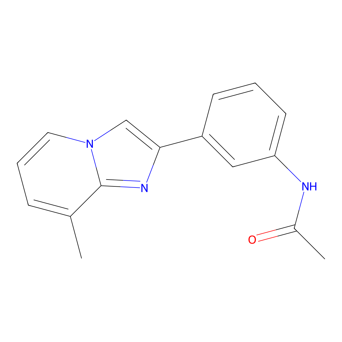 N-[3-(8-methylimidazo[1,2-a]pyridin-2-yl)phenyl]acetamide molecular structure, CAS 537019-04-8