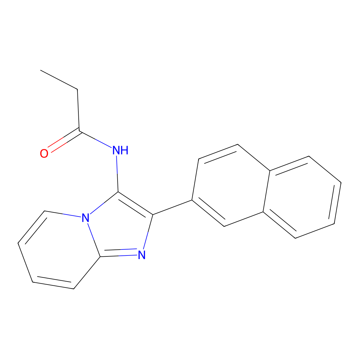 N-(2-naphthalen-2-ylimidazo[1,2-a]pyridin-3-yl)propanamide molecular structure, CAS 537020-09-0