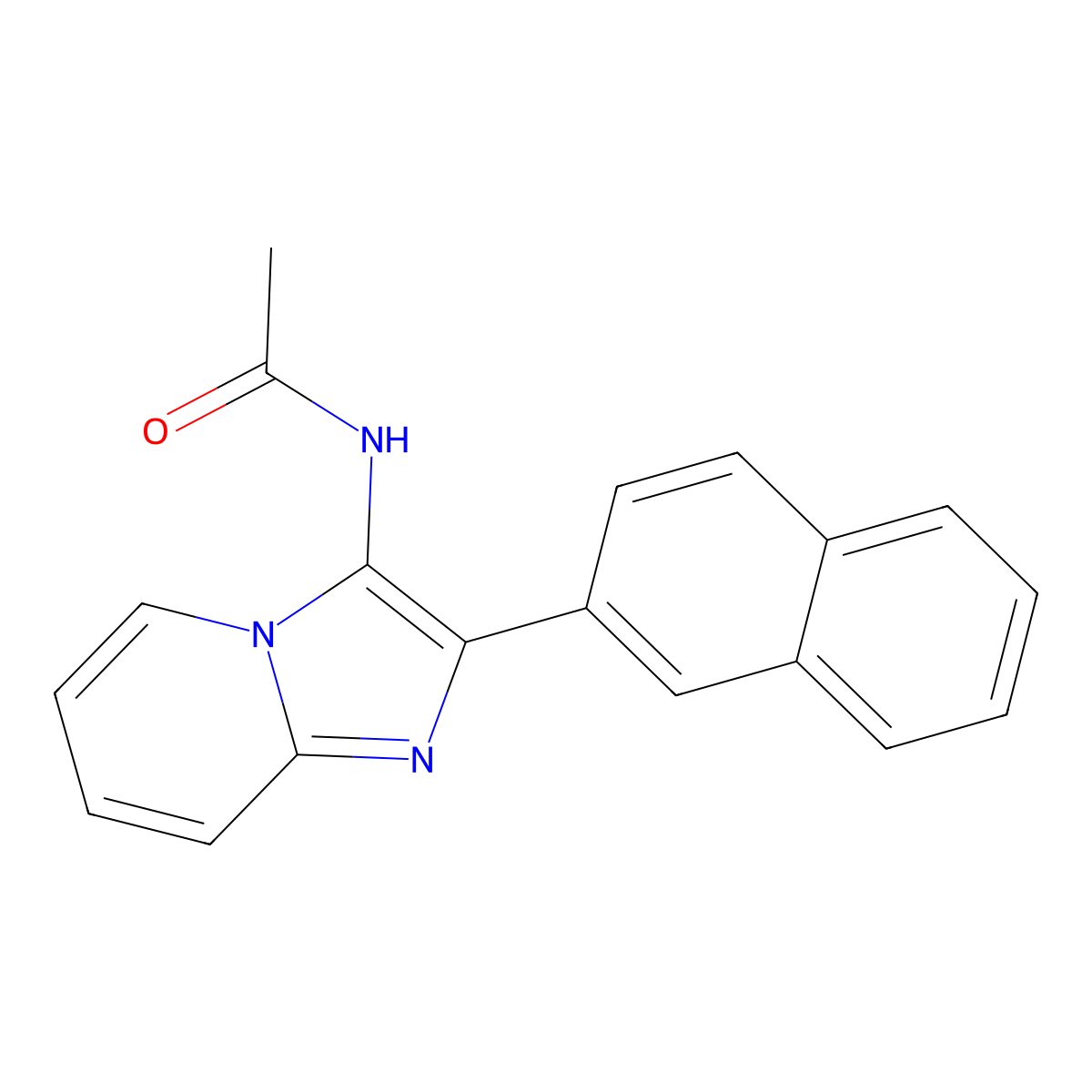 N-(2-naphthalen-2-ylimidazo[1,2-a]pyridin-3-yl)acetamide molecular structure, CAS 537020-10-3