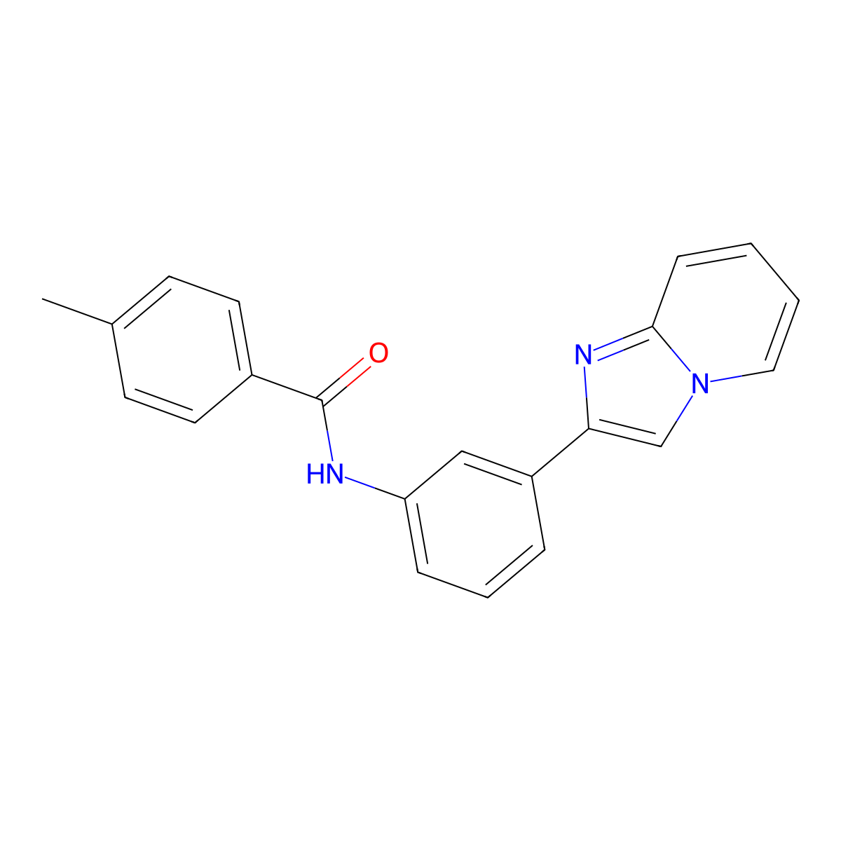 N-(3-imidazo[1,2-a]pyridin-2-ylphenyl)-4-methylbenzamide molecular structure, CAS 537021-08-2