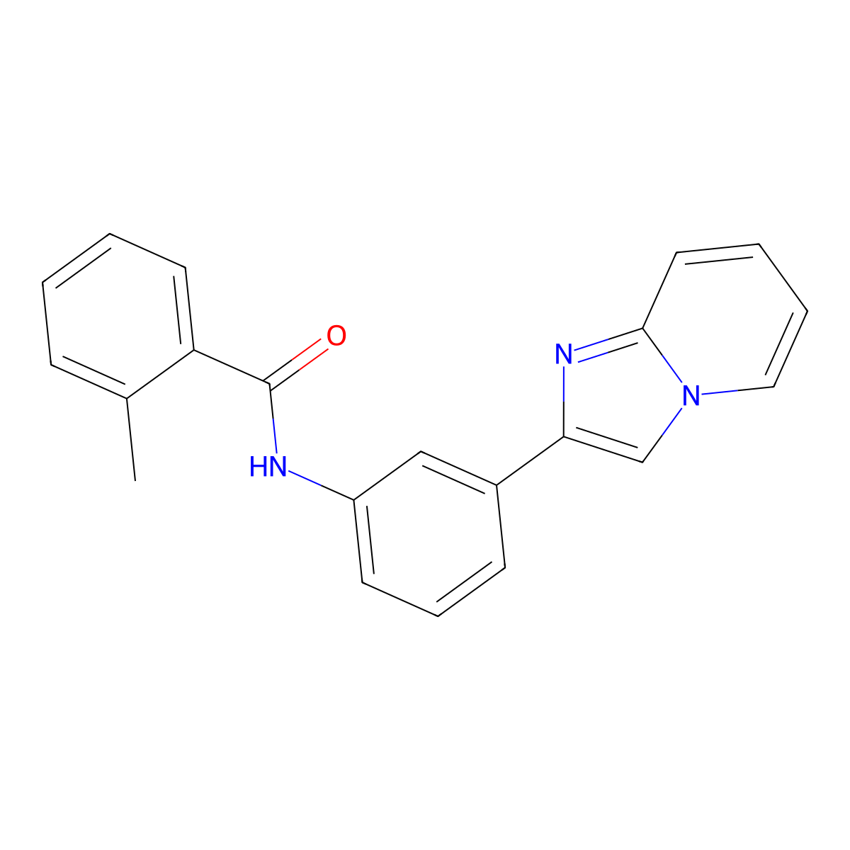 N-(3-imidazo[1,2-a]pyridin-2-ylphenyl)-2-methylbenzamide molecular structure, CAS 537021-10-6
