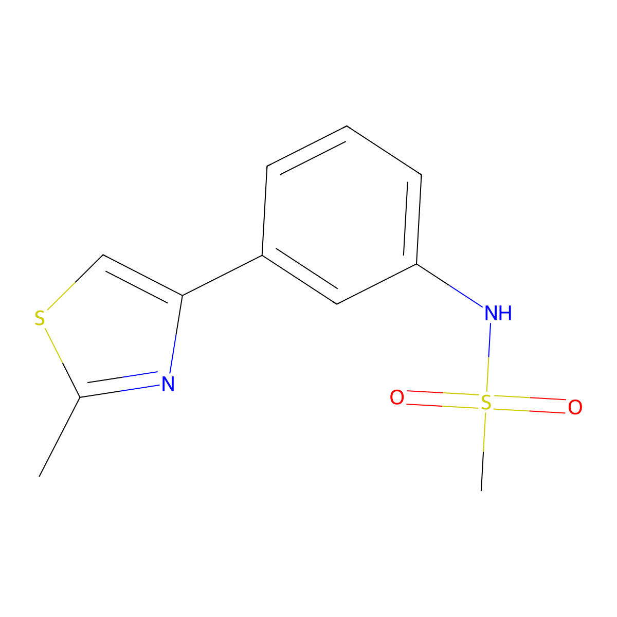 N-[3-(2-methyl-1,3-thiazol-4-yl)phenyl]methanesulfonamide molecular structure, CAS 537021-13-9