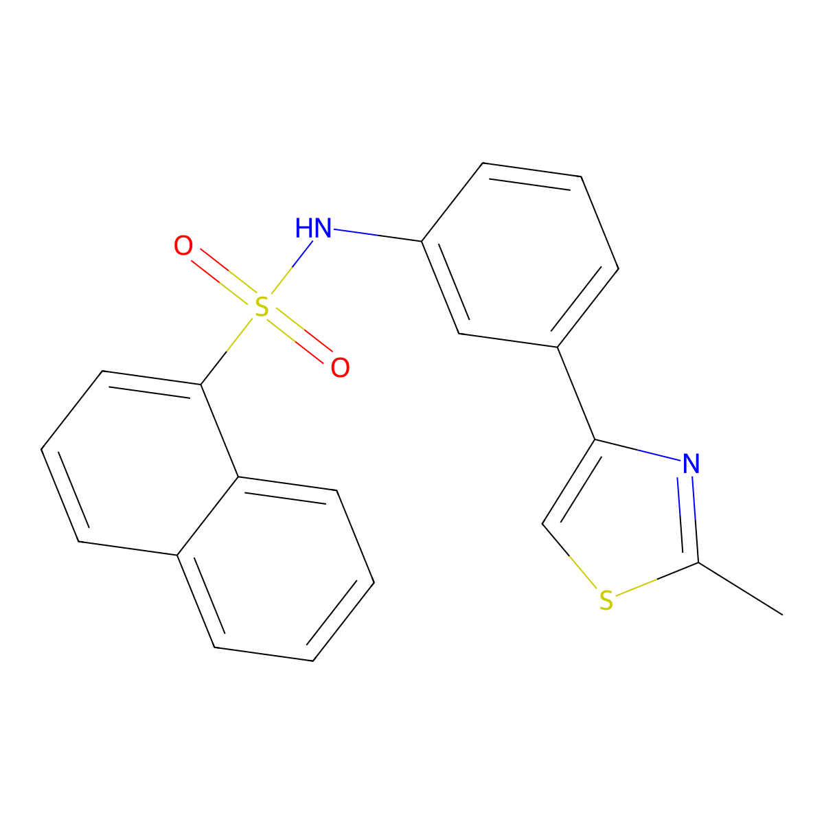 N-[3-(2-methyl-1,3-thiazol-4-yl)phenyl]naphthalene-1-sulfonamide molecular structure, CAS 537021-14-0