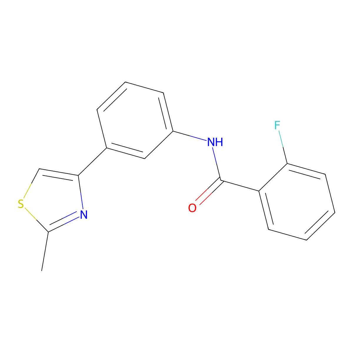 2-fluoro-N-[3-(2-methyl-1,3-thiazol-4-yl)phenyl]benzamide molecular structure, CAS 537021-21-9