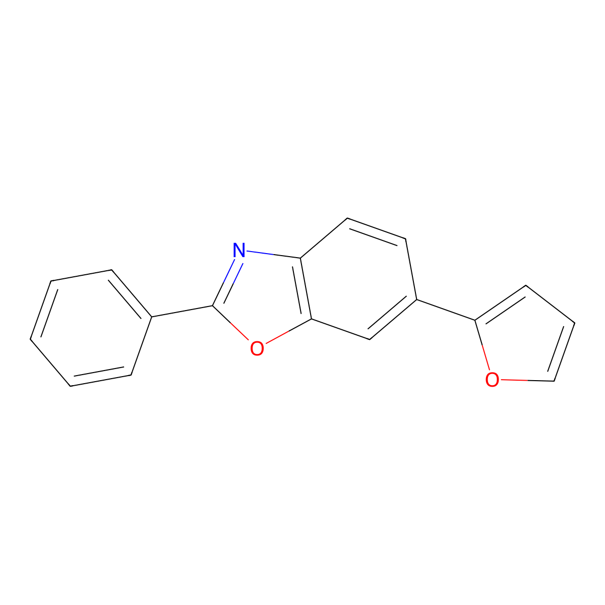 6-(Furan-2-yl)-2-phenyl-1,3-benzoxazole molecular structure, CAS 537026-96-3