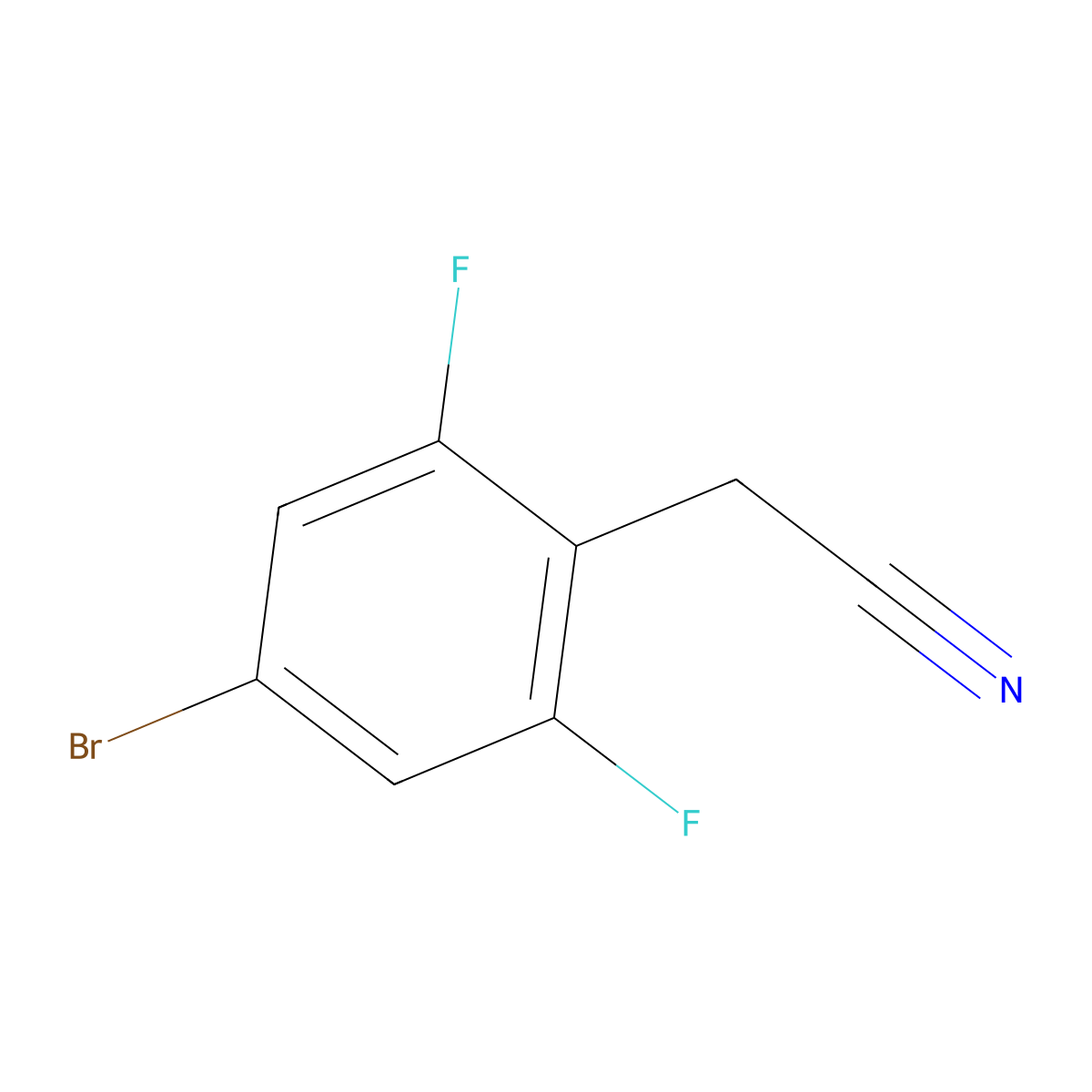 2-(4-Bromo-2,6-difluorophenyl)acetonitrile molecular structure, CAS 537033-52-6
